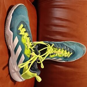 adidas Teal and Neon Yellow Training Sneakers